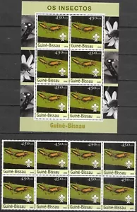 GUINE-BISSAU - 2003 MNH "INSECTOS del mundo" S/S y bloque de 8 (B)! - Imagen 1 de 1