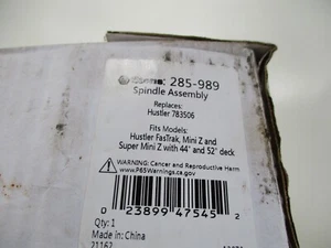 285-989 Stens Spindelbaugruppe ersetzt Hustler 783506 Rotary 10-11452 - Bild 1 von 3