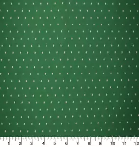 Fabric White Pin Polka Dot on Dark Green Christmas 100% Cotton Quilt 34" Long - Picture 1 of 1