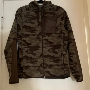 Athletech Women's Green Camo Fleece Zip Up Hoodie Size Small - Picture 1 of 7