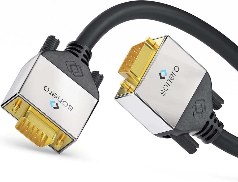 15m VGA Kabel Sonero Premium Monitorkabel SVGA S-VGA für PC TFT Monitor LCD TV - Bild 1 von 4