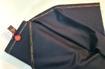 Luxury Suiting Super 120's & Cashmere, Made in England, Midnight Blue, - Image 1 of 3