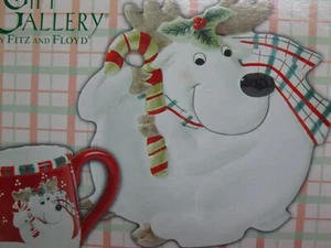 Fitz and Floyd Holiday Mug & Plate Set Reindeer - Picture 1 of 3