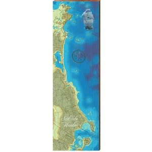 Letrero de madera mapa de Scituate Harbor, Massachusetts | Impresión de arte de pared en madera real - Imagen 1 de 4