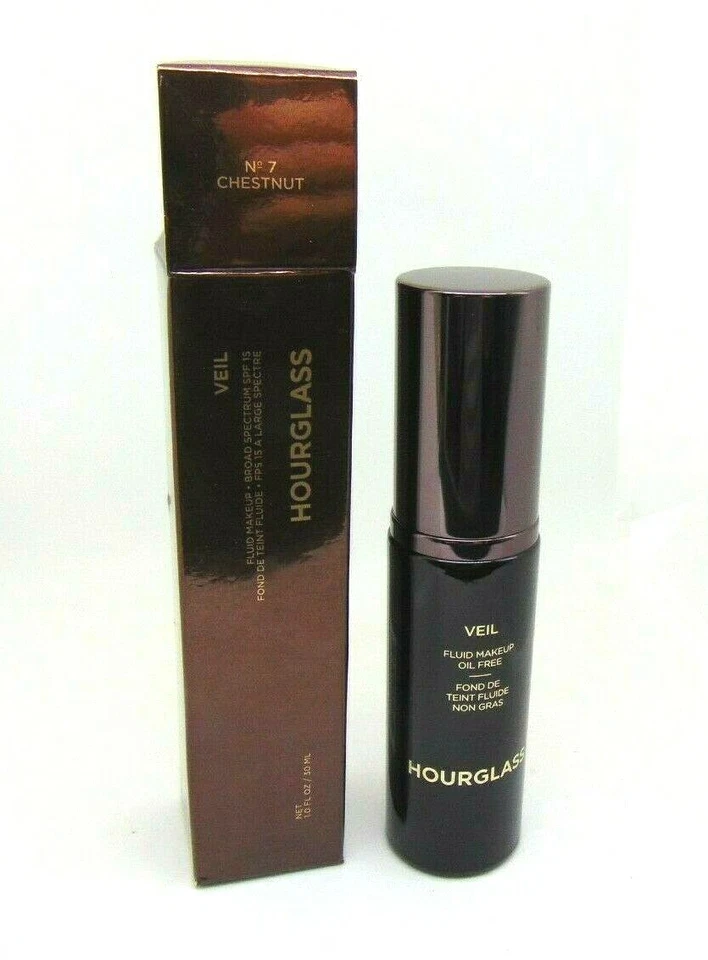 VÉU DE AMPULHETA MAQUIAGEM FLUIDA nº 7 castanha 1,0 oz./30 ml novo na caixa  - Imagem 1 de 1