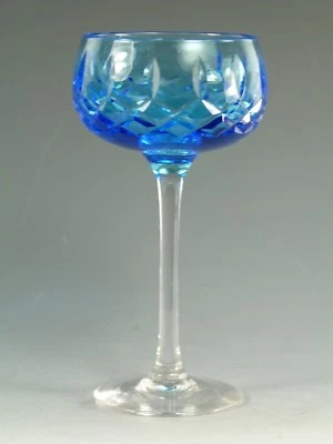 John WALSH WALSH Crystal - Coloured Wine Glass - 5 1/2" - Light Blue - Image 1 of 2