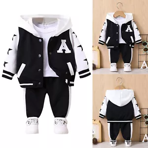 Baby Boy Girl Jacket School Sweatpants Training Coat Casual Long Sleeve Home - Bild 1 von 18