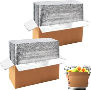 Double Insulated Shipping Box 2 Pack for Food Delivery 12.2x5.2x7.5 Inch - Picture 1 of 6