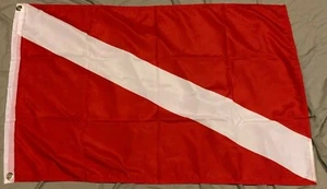 DIVER DOWN Tauchflagge neu 2 x 3 Fuß überlegene Qualität lichtbeständig USA Verkäufer - Bild 1 von 4