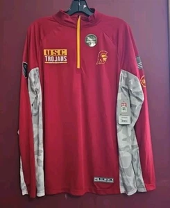 Men's Colosseum Cardinal USC Trojans OHT Military Appreciation Zip Pull Over - Picture 1 of 5