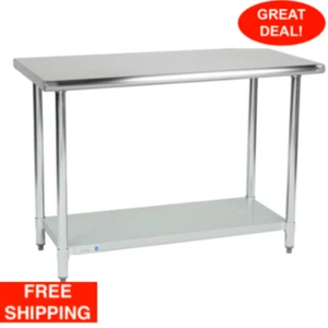 30" x 60" Adjustable Table Work Prep Undershelf Restaurant Stainless Steel - Picture 1 of 12