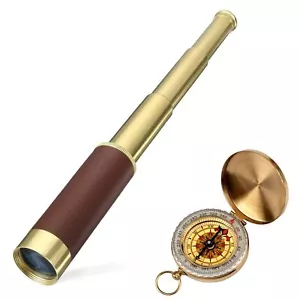 Retro Pirate Telescope Zoomable 25x30 Spyglass Portable Collapsible Handheld ... - Picture 1 of 9