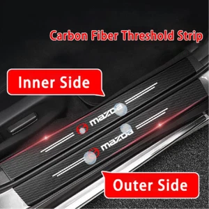 4pcs Car Door Plate Sill Scuff Cover Anti Scratch Decal Sticker for Mazda - Picture 1 of 10