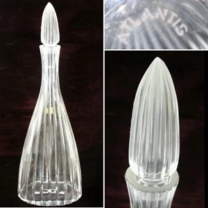 RARE 15” ATLANTIS DECANTER FANTASY VERTICAL CUT GLASS Vertical Step MINT Rocket - Picture 1 of 9