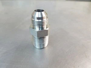 2404-06-08 Hydraulic Adapter Fitting 3/8" MALE JIC x 1/2" MALE NPT - Picture 1 of 3