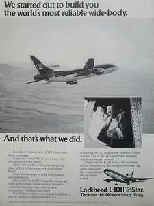 2/1976 PUB AVION LOCKHEED L-1011 TRISTAR AIRLINER PILOT AIRLINES ORIGINAL AD - Picture 1 of 1