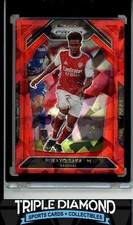 2020-21 Panini Prizm EPL Bukayo Saka Red Cracked Ice Prizm Arsenal T988