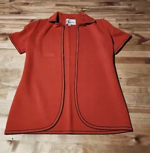 Vintage 60s Sebastián Wool Orange Open Women Small - Picture 1 of 5