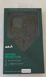 Mous Contour Leather Case for Apple iPhone 11 Pro - Speckled Black - Picture 1 of 3