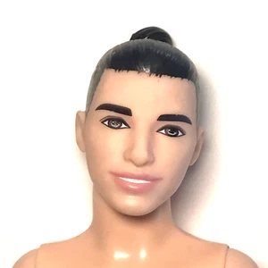 Nude Barbie 2017 Fashionistas 16 Black Hair Man Bun Slim Ken FJF74 Doll For OOAK - Picture 1 of 9