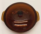 Fire King: Anchor Hocking 438 Amber Brown Round Casserole Usa 2 Qt W/Lid