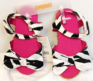 NEW 2013 Gymboree Wild for Zebra Toddler Sandals Bows sz 6 Braid Side Safari Zoo - Picture 1 of 6