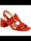 ALFANI Womens Red Gwenna Square Toe Block Heel Slingback Sandal 6.5 M