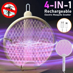 Rechargeable Electric Mosquito Fly Swatter Instant Zapper Insect Killer Racket - Picture 1 of 119