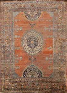 Pre-1900 100% Silk Tebriz Haj Jalili Hand-knotted Area Rug Classic Oriental 5x6
