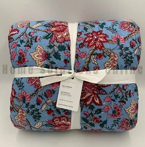 Pottery Barn Shannon Floral Reversible Cotton Quilt Pink/Blue Full Queen #B12 - Bild 1 von 5