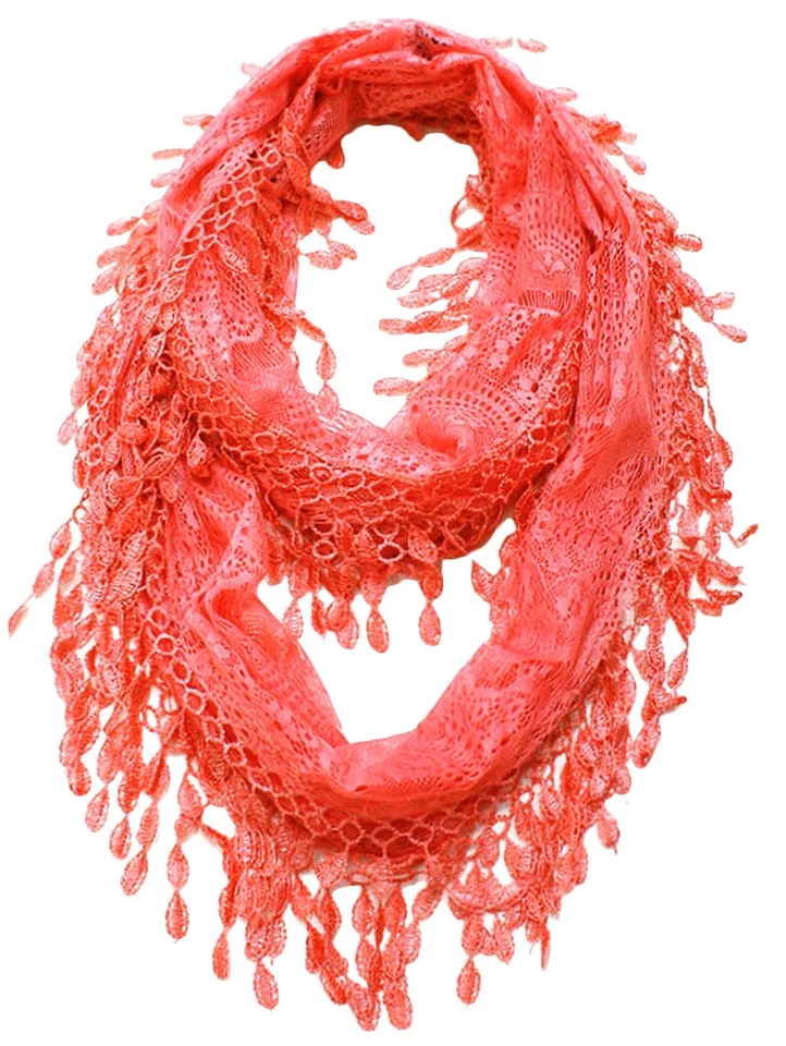 Bufanda infinita de encaje con flecos largos Foto 1 de 1
