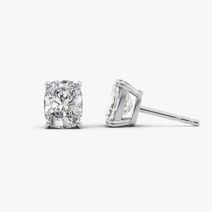 White Gold Women Earring Lab Grown Diamond Elongated  2.00 Ct IGI Certified 18k - Picture 1 of 11