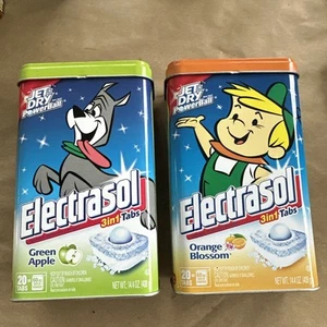 Lot Of 2 JETSONS Electrasol Jet Dry Powerball Tins Empty Elroy Astro The Dog - Picture 1 of 3
