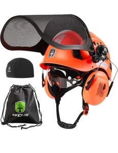 GREEN DEVIL-Casco de seguridad para motosierra forestal con protector facial de malla visera incorporada - Imagen 1 de 6