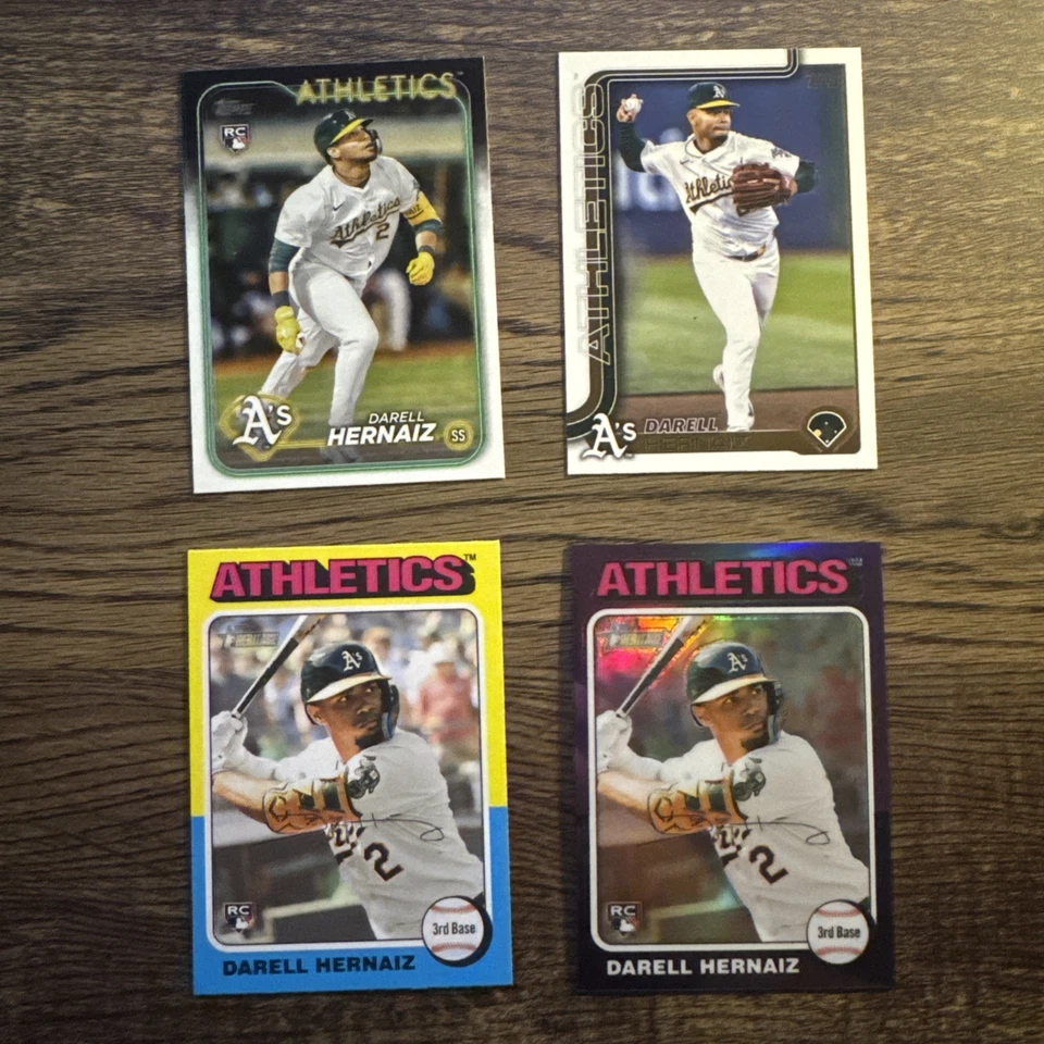 Darell Hernaiz 2024 Topps Update #US132/Heritage RC/Series Athletics 4-Card Lot - Image 1 of 4
