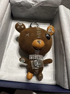 Swarovski Arnold Brown Bag Charm Crystal Fabric 10cm Used Takashimaya - Picture 1 of 6