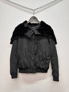 Mil-Tec MA-1 Bomber Jacket Fur BLACK Nylon Size Military Flight MENS S / WOMEN M - Picture 1 of 11