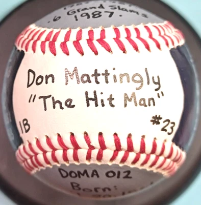 PINTADO A MANO DON "THE HIT MAN" MATTINGLY ESTADÍSTICAS BÉISBOL NEW YORK YANKEES Foto 1 de 4