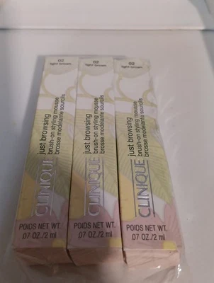 Mousse de peinado CLINIQUE Just Browsing 02 marrón claro 0,07 oz/2 ml nuevo en caja Foto 1 de 3