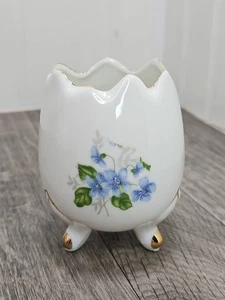 Vintage Cracked Egg Footed Planter Vase 3 1/2"t Nachlass Fund  - Bild 1 von 6