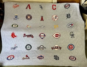 Pottery Barn Teen Quilt MLB Baseball National & American Leagues - Picture 1 of 6