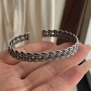 EDLES Armband 925 SILBER massiv Armkette MANSCHETTEN ARMREIF Armzange Zirkonia - Bild 1 von 3