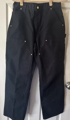 Carhartt Loose Fit Firm Duck Double Front Work Pants Black 34 x 30 - Image 1 of 4