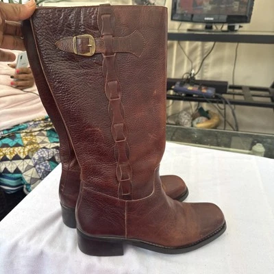 Nicole Genuine Leather Western Cowboy Zip Up Made In Brazil Heeled Boots 10M S2 - Image 1 of 4