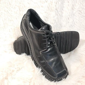 Steve Madden MENLOW Lace up Loafer Black Leather Square Toe Size 13 Men's Shoes - Bild 1 von 9