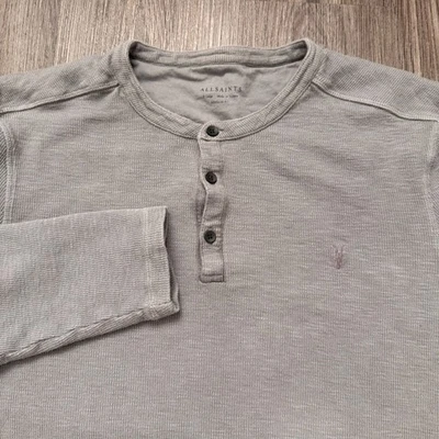 Camisa térmica Henley de manga larga gris musa ALLSAINTS para hombre calce regular XL Foto 1 de 4