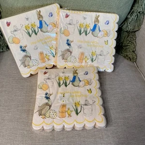New - (3) Beatrix Potter Peter Rabbit Hop Little Rabbit Paper Napkins - 20 Count - Picture 1 of 5