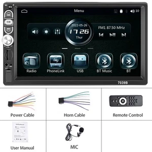 Single 1 DIN Car Radio Stereo Touch Screen Bluetooth Flip out 7 Inch MP5 Player - Picture 1 of 16