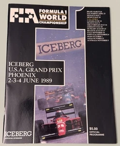 1989 Phoenix Iceberg USA Grand Prix Formula 1 Racing Official Program June D14 - Picture 1 of 9