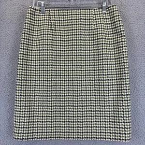 Talbots Rock 12 Hahnentritt Academia Preppy Büro Wolle Bleistift gefüttert Vintage grün - Bild 1 von 9
